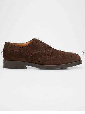 Tod's Men's Suede Wingtip Brogue Rubber-Sole Derby Shoes